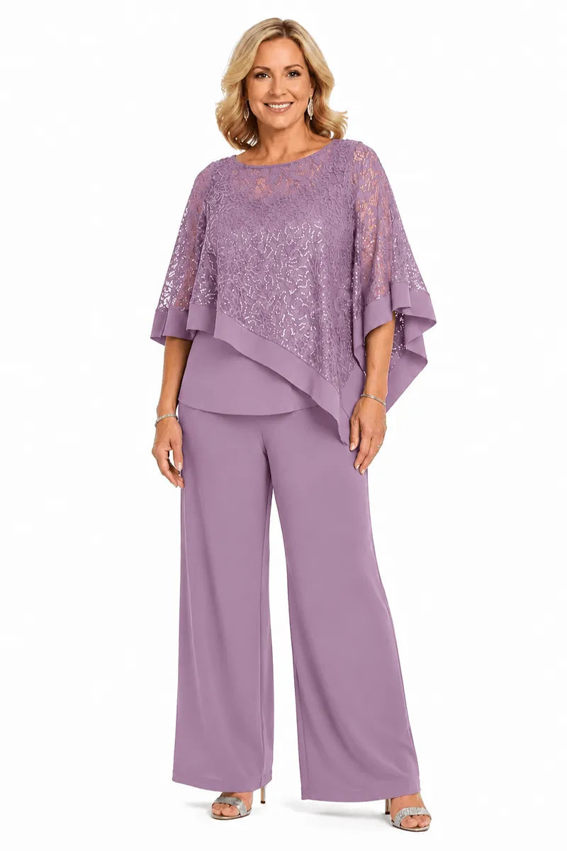 Geraldine | Sequin Cape Trouser Set