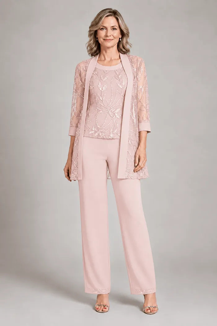 Genevieve | Three-Piece Chiffon Trouser Suit