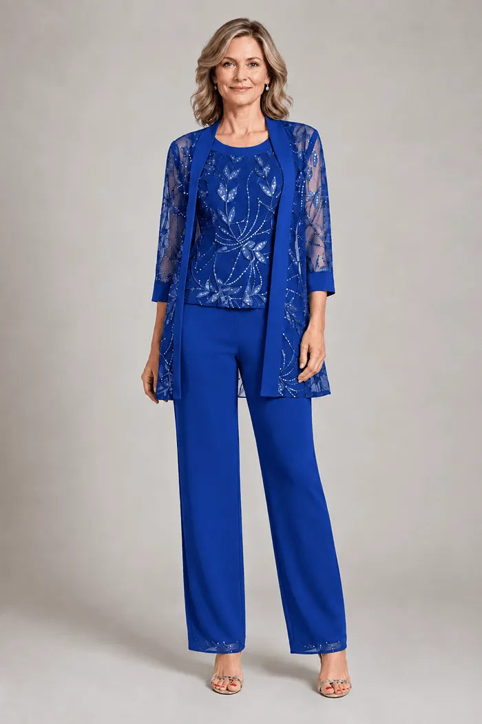 Genevieve | Three-Piece Chiffon Trouser Suit