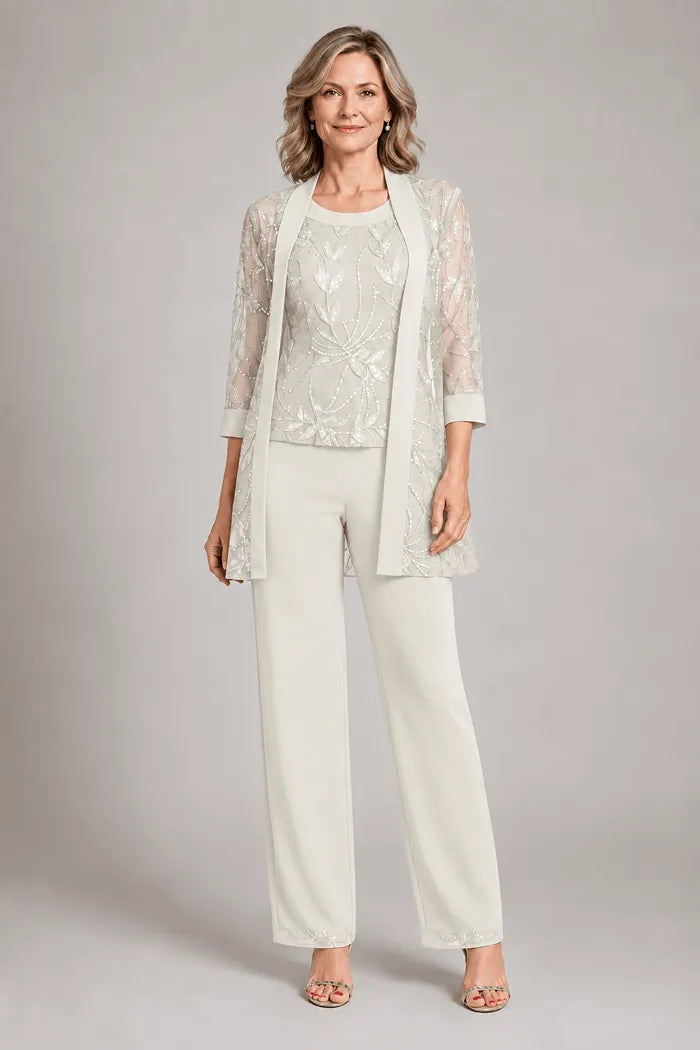 Genevieve | Three-Piece Chiffon Trouser Suit