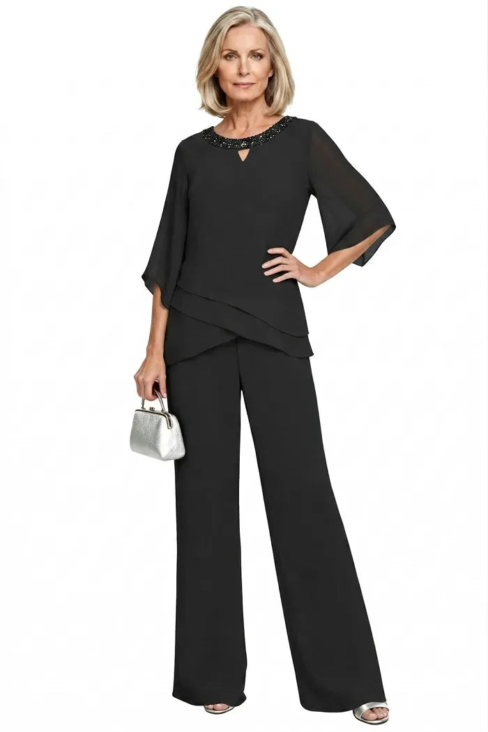 Rosemary | Layered Chiffon Trouser Suit
