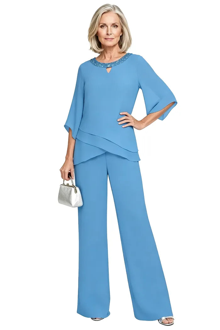 Rosemary | Layered Chiffon Trouser Suit
