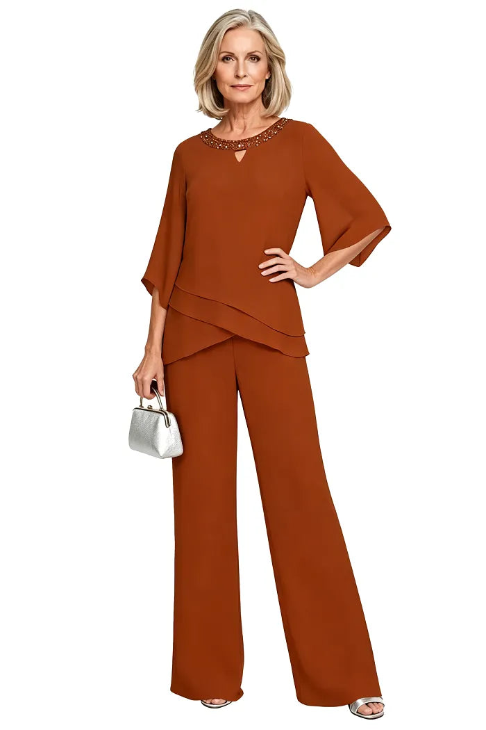 Rosemary | Layered Chiffon Trouser Suit