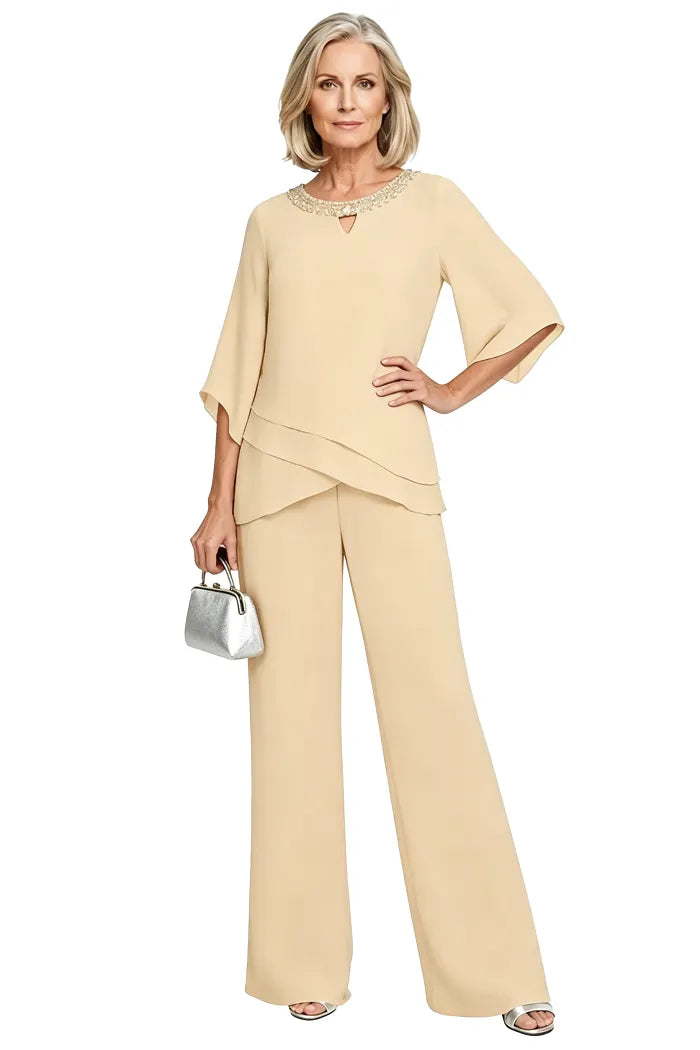 Rosemary | Layered Chiffon Trouser Suit