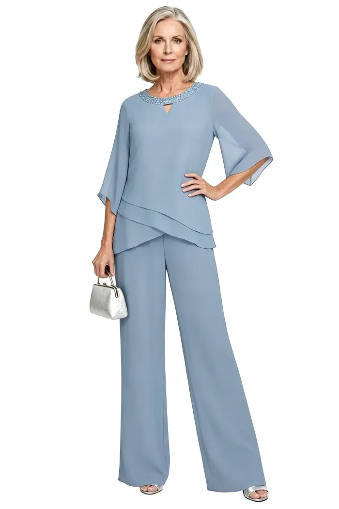 Rosemary | Layered Chiffon Trouser Suit