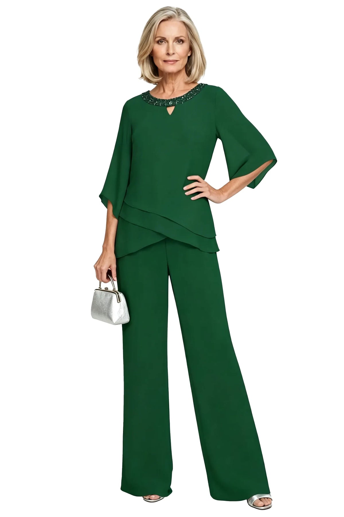 Rosemary | Layered Chiffon Trouser Suit