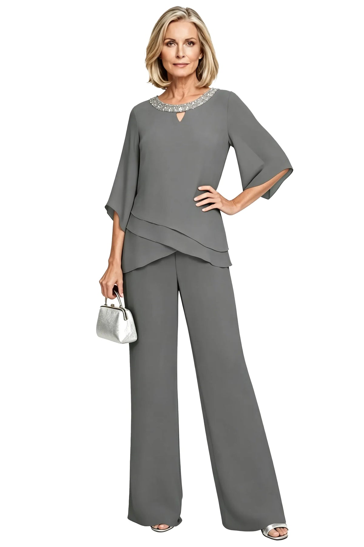 Rosemary | Layered Chiffon Trouser Suit
