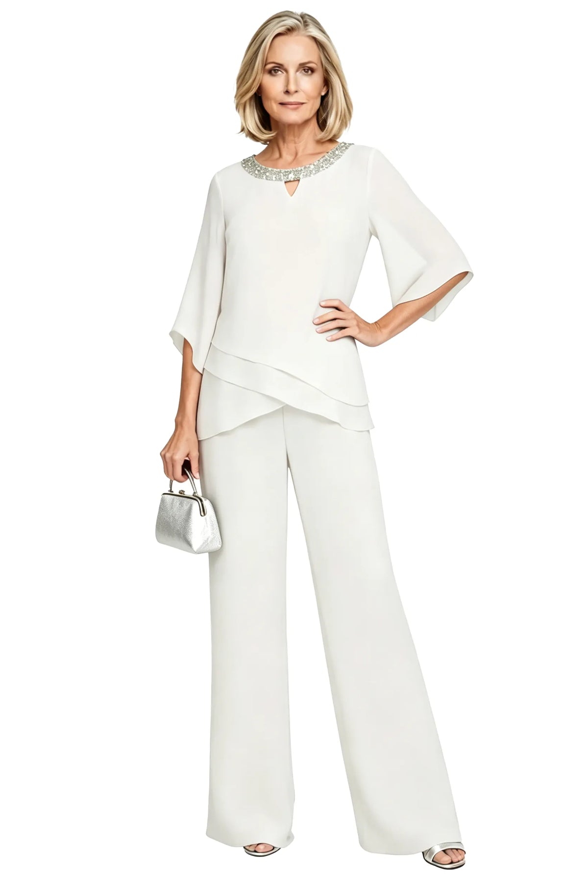 Rosemary | Layered Chiffon Trouser Suit