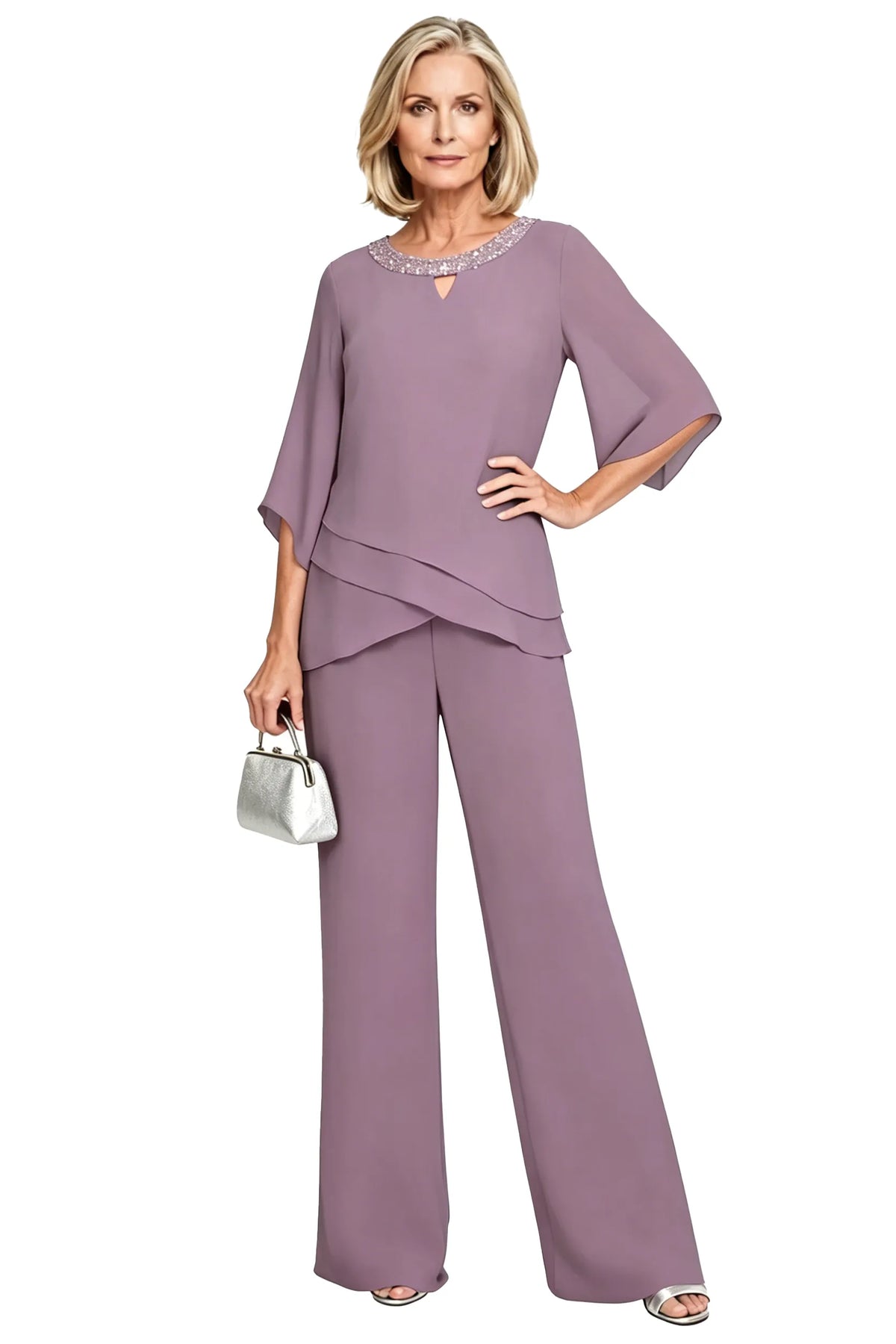 Rosemary | Layered Chiffon Trouser Suit