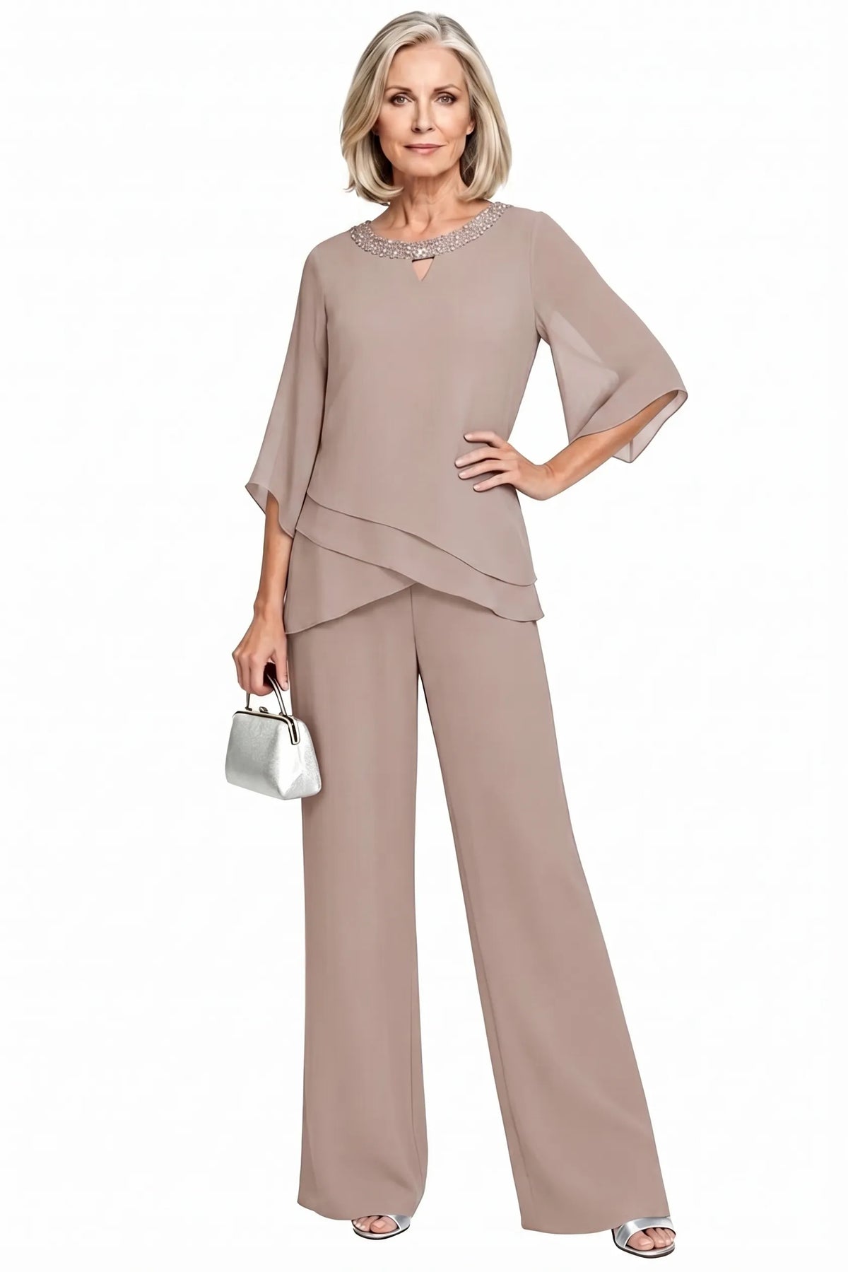 Rosemary | Layered Chiffon Trouser Suit