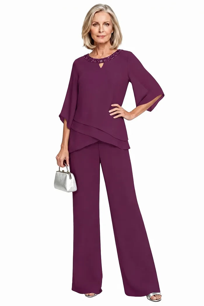 Rosemary | Layered Chiffon Trouser Suit