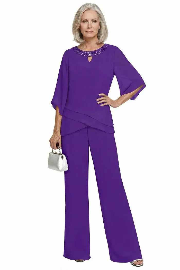 Rosemary | Layered Chiffon Trouser Suit