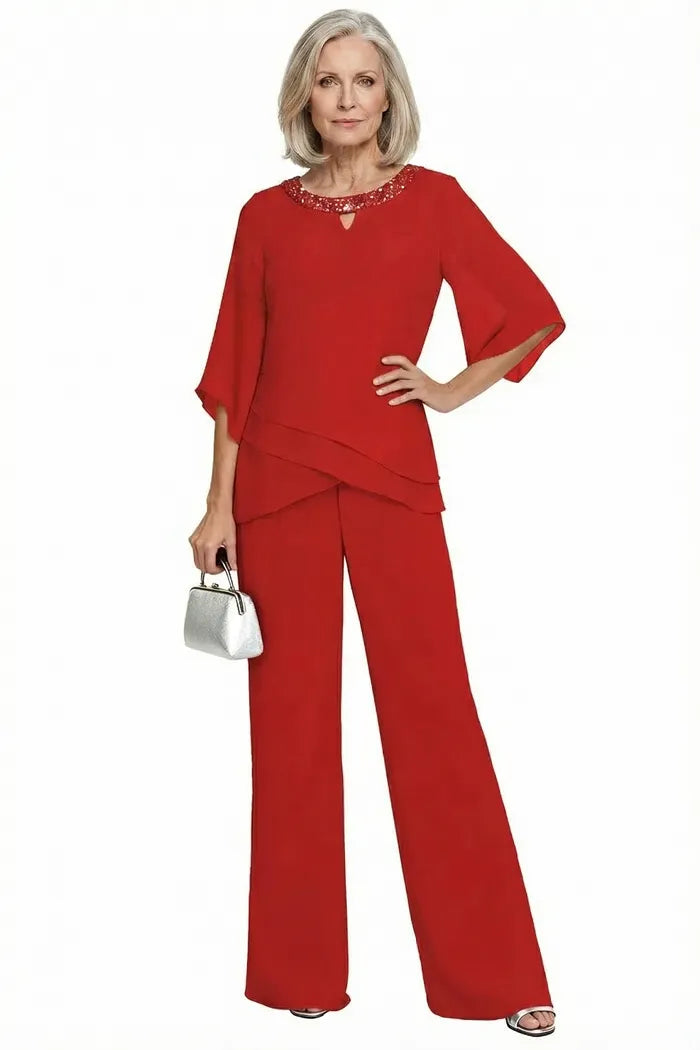 Rosemary | Layered Chiffon Trouser Suit