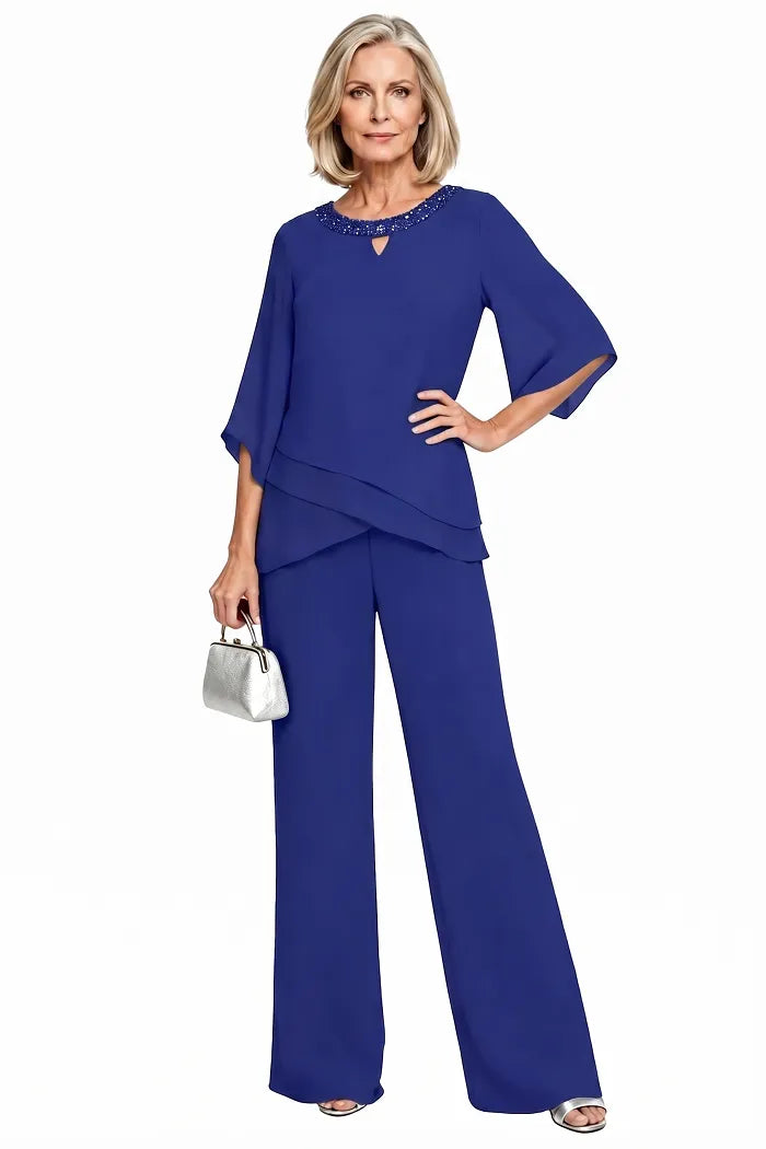 Rosemary | Layered Chiffon Trouser Suit