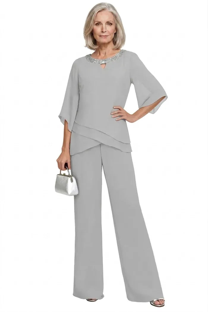 Rosemary | Layered Chiffon Trouser Suit