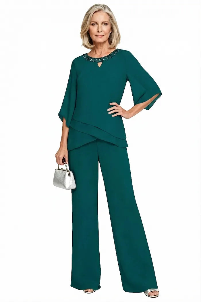 Rosemary | Layered Chiffon Trouser Suit