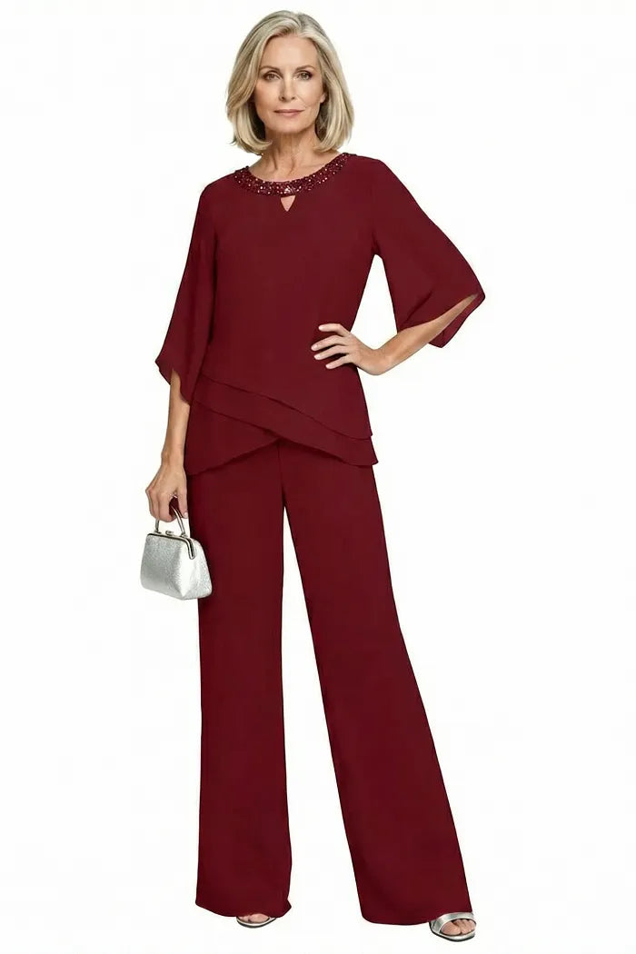Rosemary | Layered Chiffon Trouser Suit