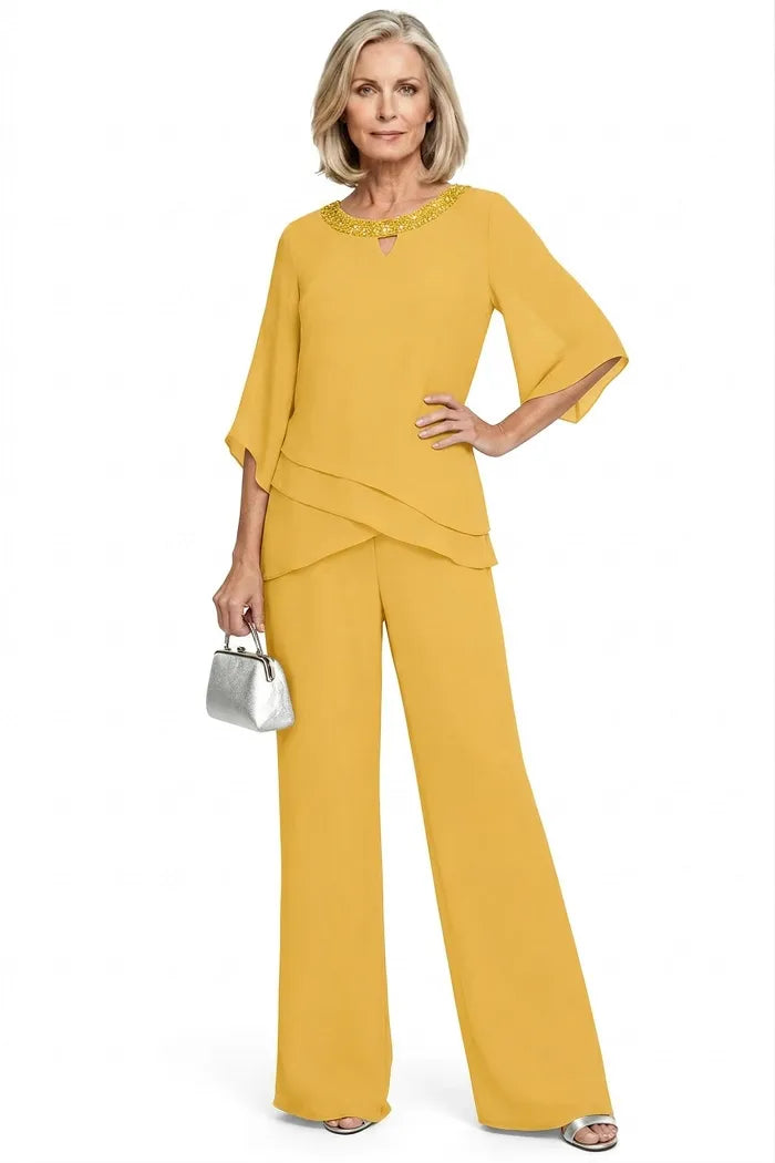 Rosemary | Layered Chiffon Trouser Suit