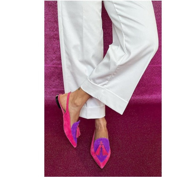 Elena | Fuchsia & Purple Slingback Flats
