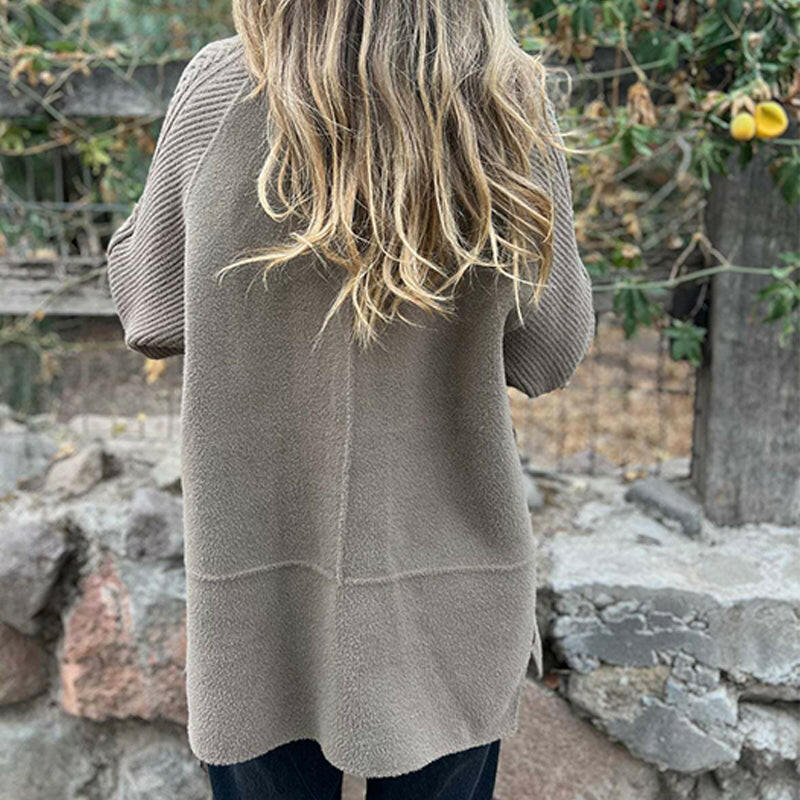 Honora | Double-Breasted Coat with Knit Sleeves