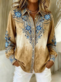 Tucson | Vintage Western Floral Button Blouse