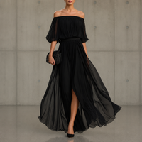 DOREEN | OFF-SHOULDER CHIFFON MAXI DRESS