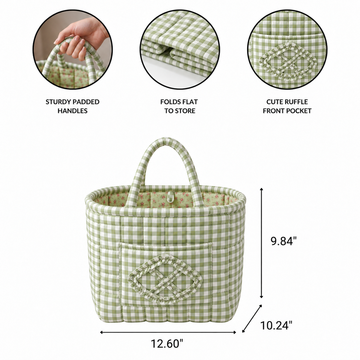 Willow basket — features and dimensions in inches