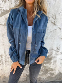 Lauren | Ribbed Hooded Zip Jacket