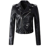 Rachel | Cropped Belted Biker Jacket