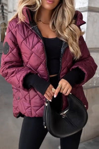 Honor | Diamond-Quilted Hooded Zip Jacket