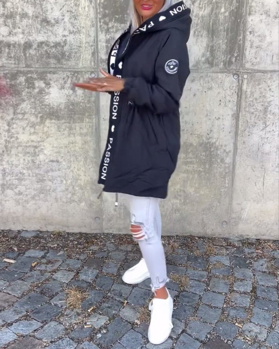 Kitty | Hooded Midi Parka with Drawstring