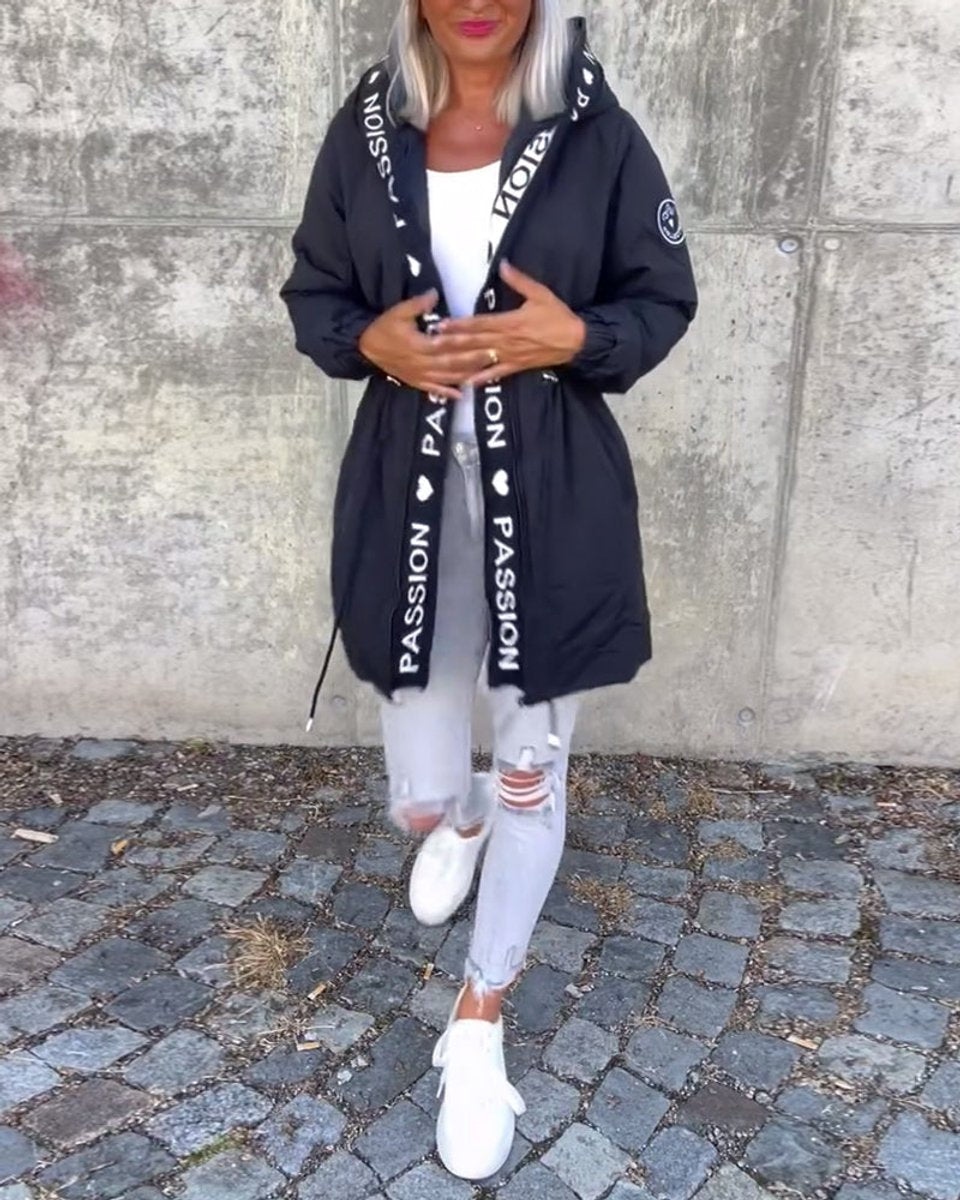 Kitty | Hooded Midi Parka with Drawstring