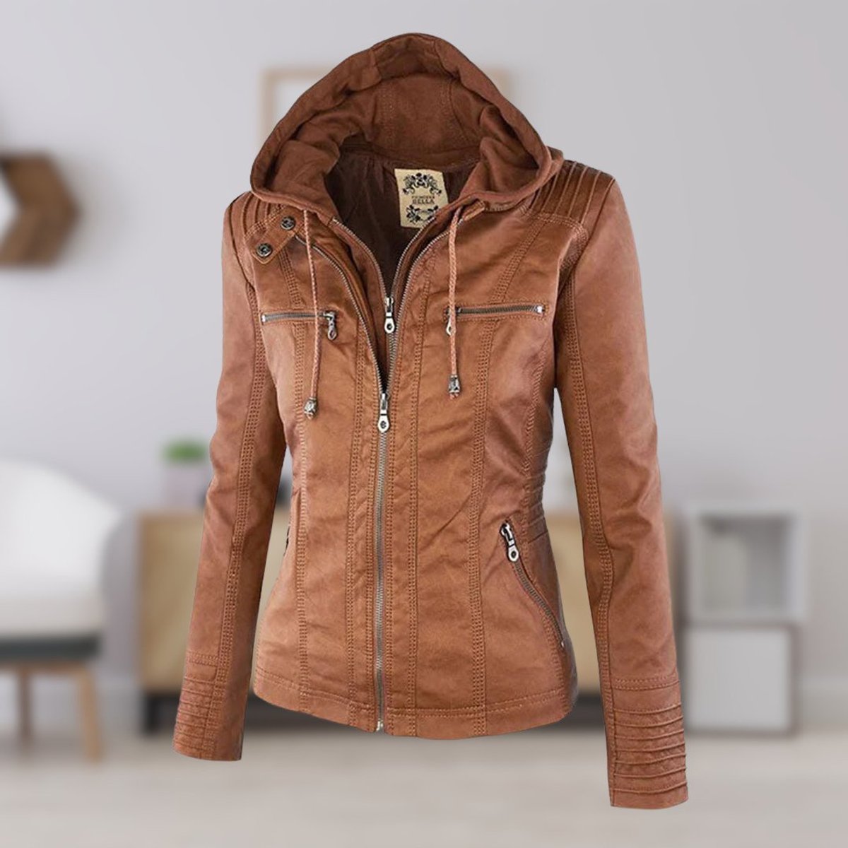 Lucinda | Biker Jacket with Removable Hood