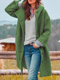 Eleanor | Long Hooded Button-Front Coat