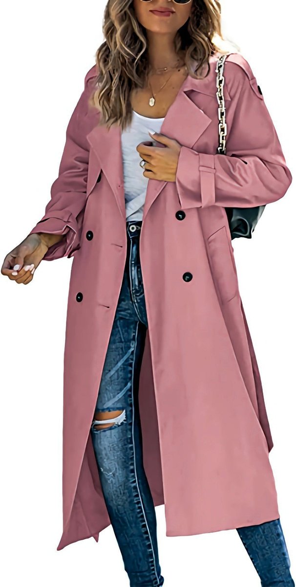 Juliet | Long Double-Breasted Belted Trench Coat