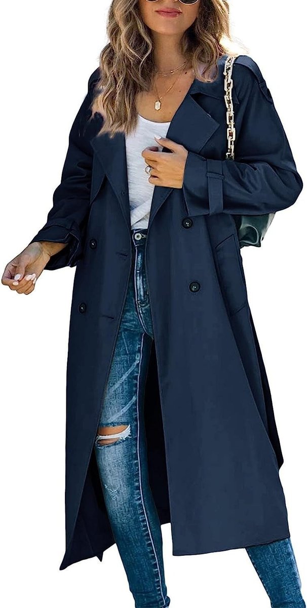 Juliet | Long Double-Breasted Belted Trench Coat