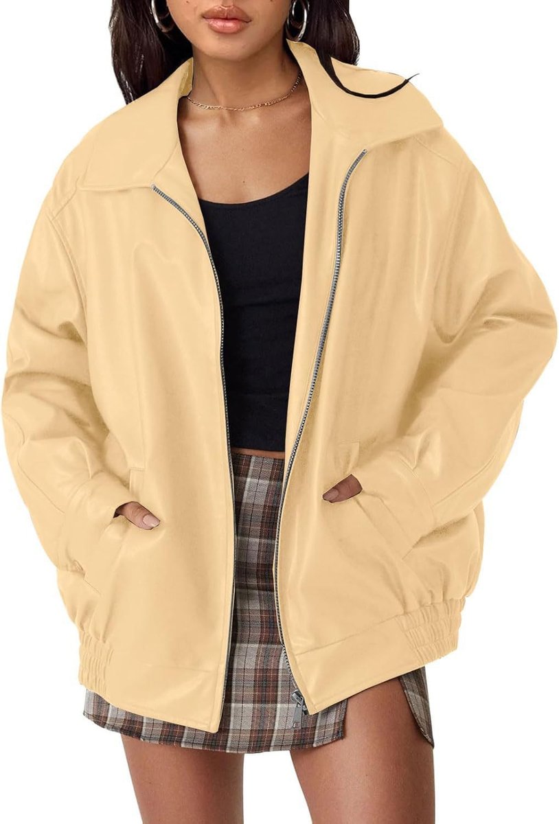 Nicola | Oversized Soft Zip Bomber Jacket