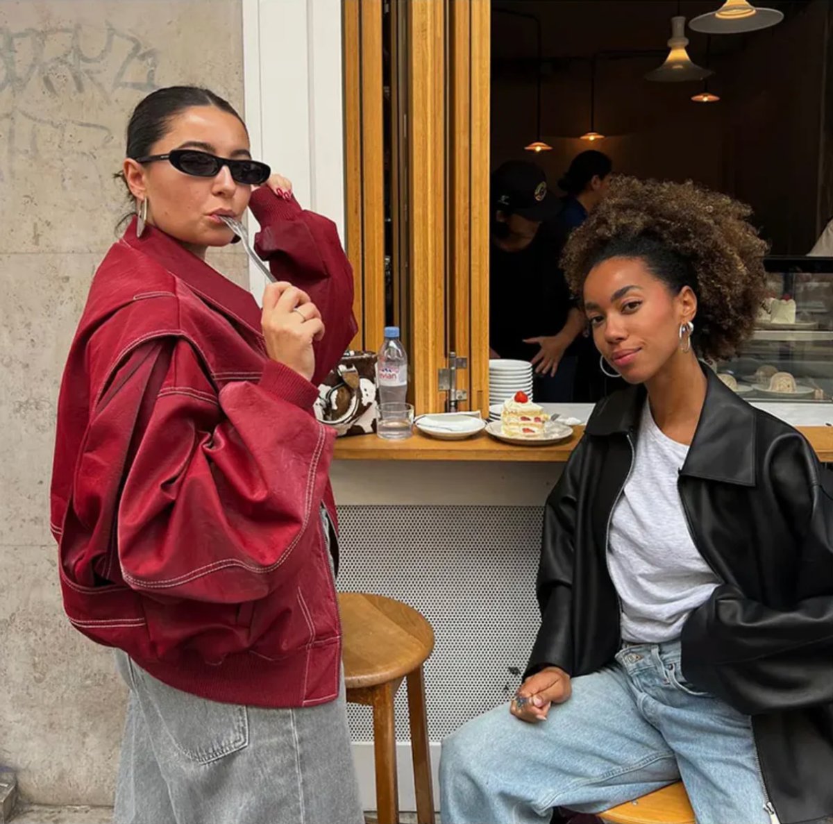 Joyce | Oversized Contrast-Stitch Bomber Jacket