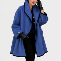 Flora | Oversized Coat with Contrast Trim