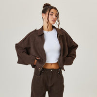 Louisa | Oversized Cropped Bomber Jacket